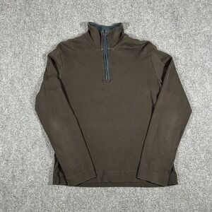 Hugo Boss Sweatshirt Men's Size Medium Brown 1/4 Zip Pullover Long Sleeve #2561